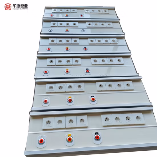 Uscita gas medicale per apparecchiature infermieristiche di reparto per testate letto